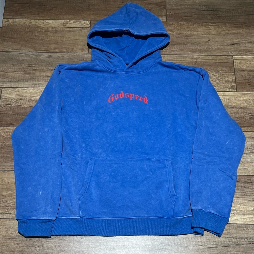 Godspeed Royal Blue Skull Men's Pullover Hoodie Sweater Small